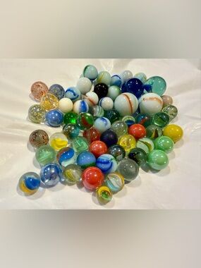 Vintage Marbles lot #3 shooters peewee cat eye swirls